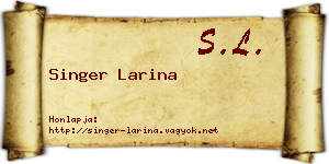 Singer Larina névjegykártya